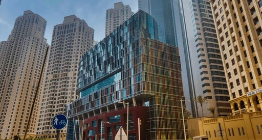 Modern reception space at Al Fattan in Dubai Marina.