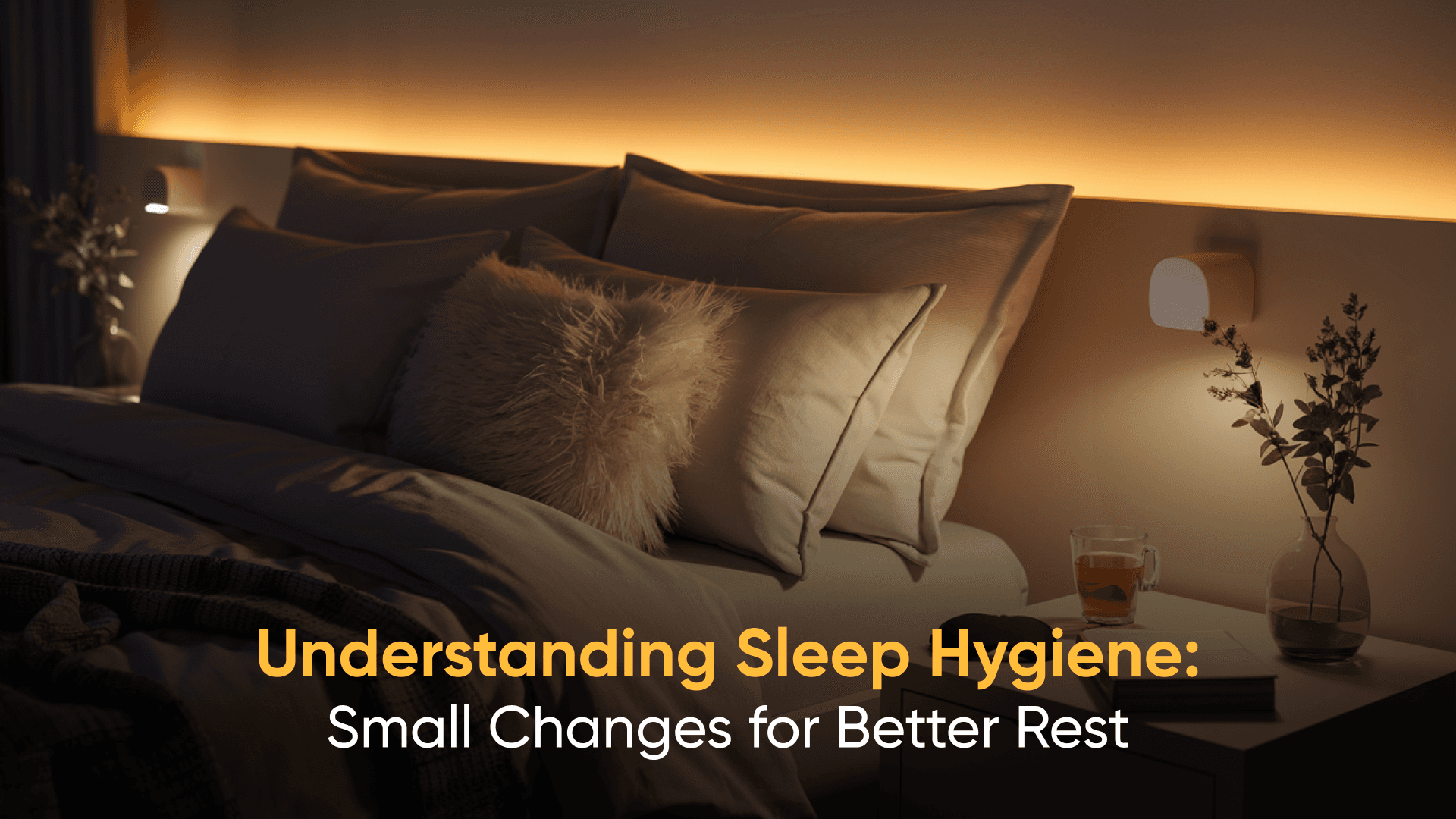 Understanding Sleep Hygiene: A warm and inviting bedroom with soft lighting, fluffy pillows, and a calm ambiance designed to promote better sleep habits. - Sleep hygiene tips - Better sleep habits - Restful sleep techniques - Healthy sleep routine - Sleep hygiene practices - Sleep environment optimization - Benefits of good sleep hygiene - Tips for better rest - Sleep health improvement - Importance of sleep hygiene - Effective sleep habits - Natural ways to improve sleep - Healthy bedtime routine