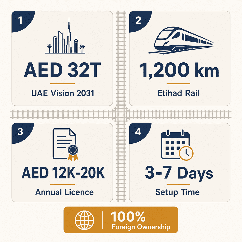 Infographic: How to Get a Railway Development Engineering Services Business License in Dubai