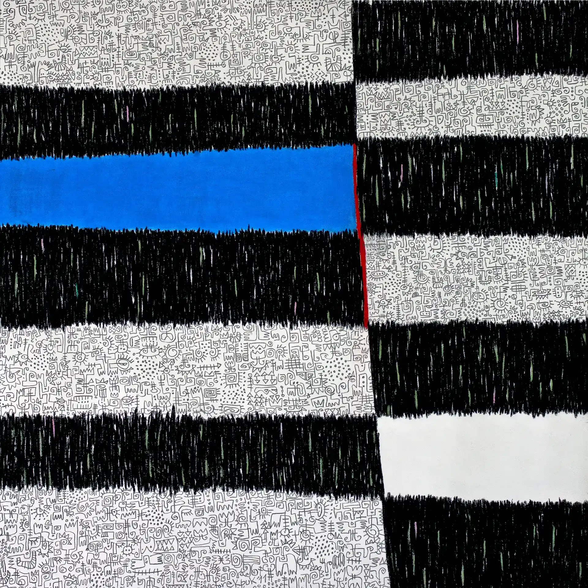 Composition No. 10
(2011). Graphite and pastel
on paper. 50 in. × 50 in.