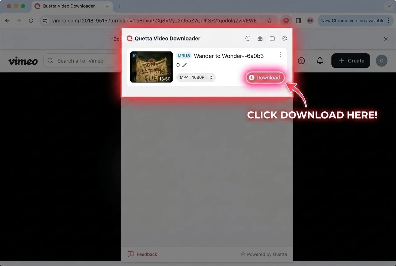 use extension panel to download videos