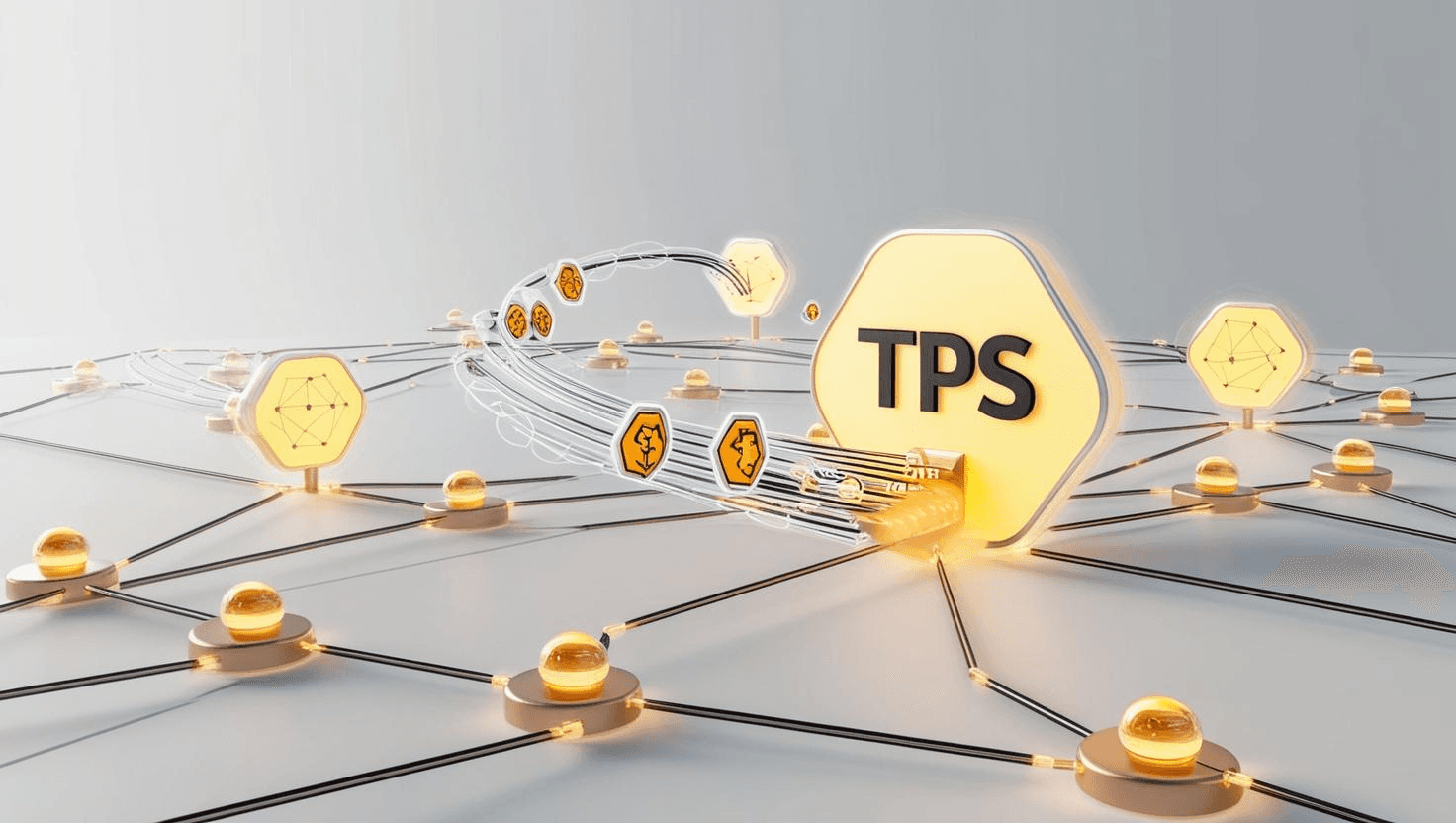 Abstract network illustrating transactions per second - On-Chain Transactions 