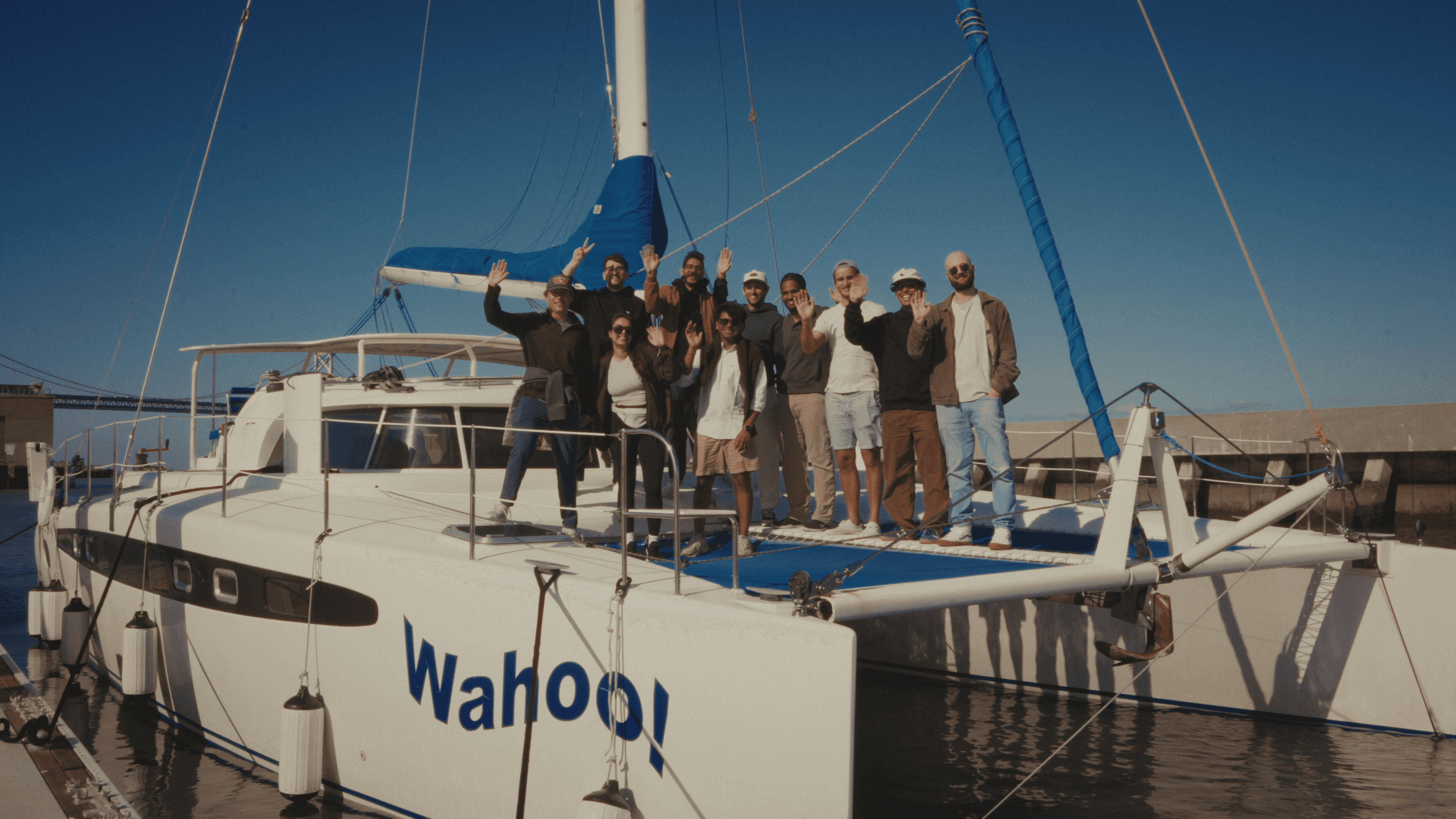 Console Team Standing on a Boat