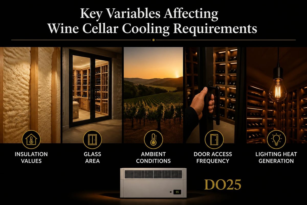 Heat load factors for wine cellars