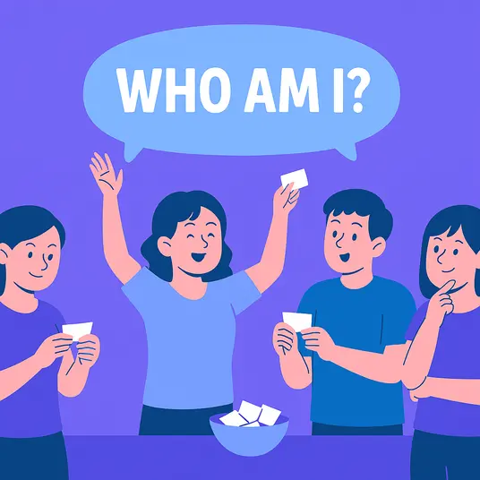 team plays who am as an icebreaker game