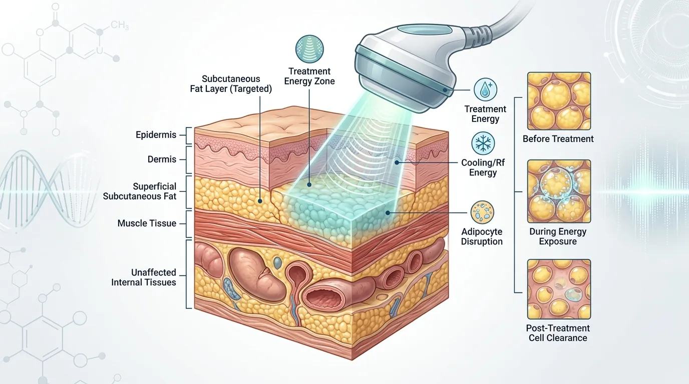 Non-surgical body contouring for localized abdominal fat