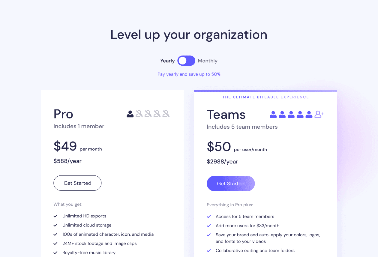 pricing section ui