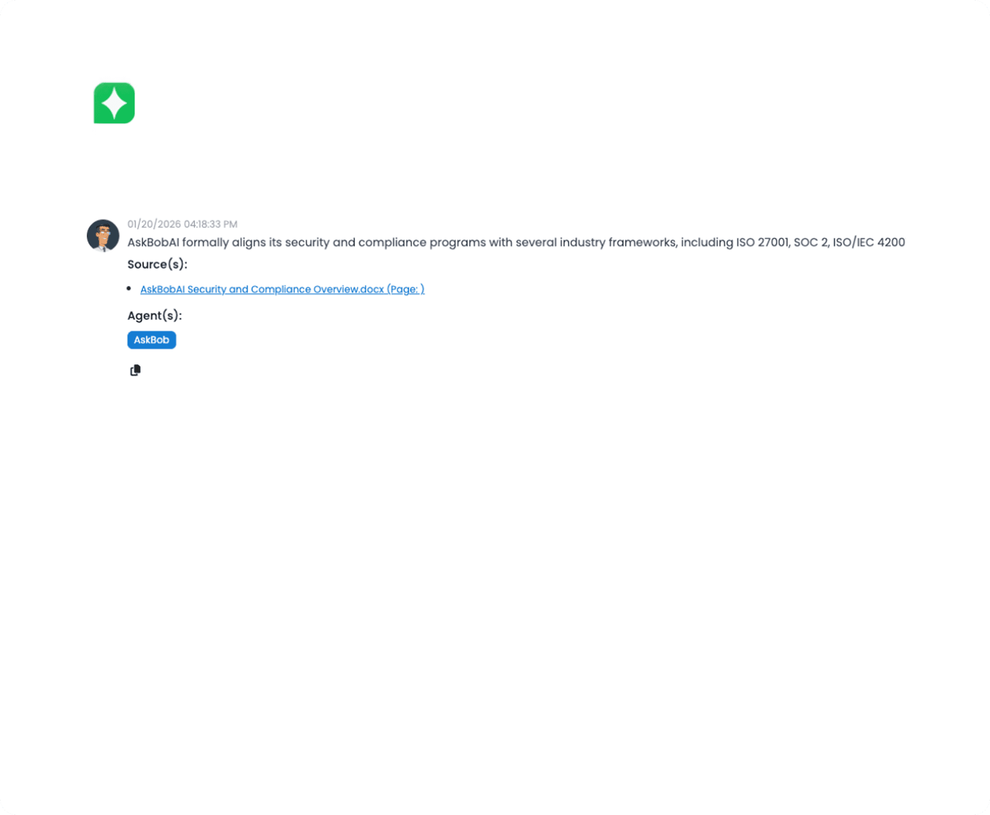 Screenshot of an interface for editing the AI agent’s response settings for a specific question.