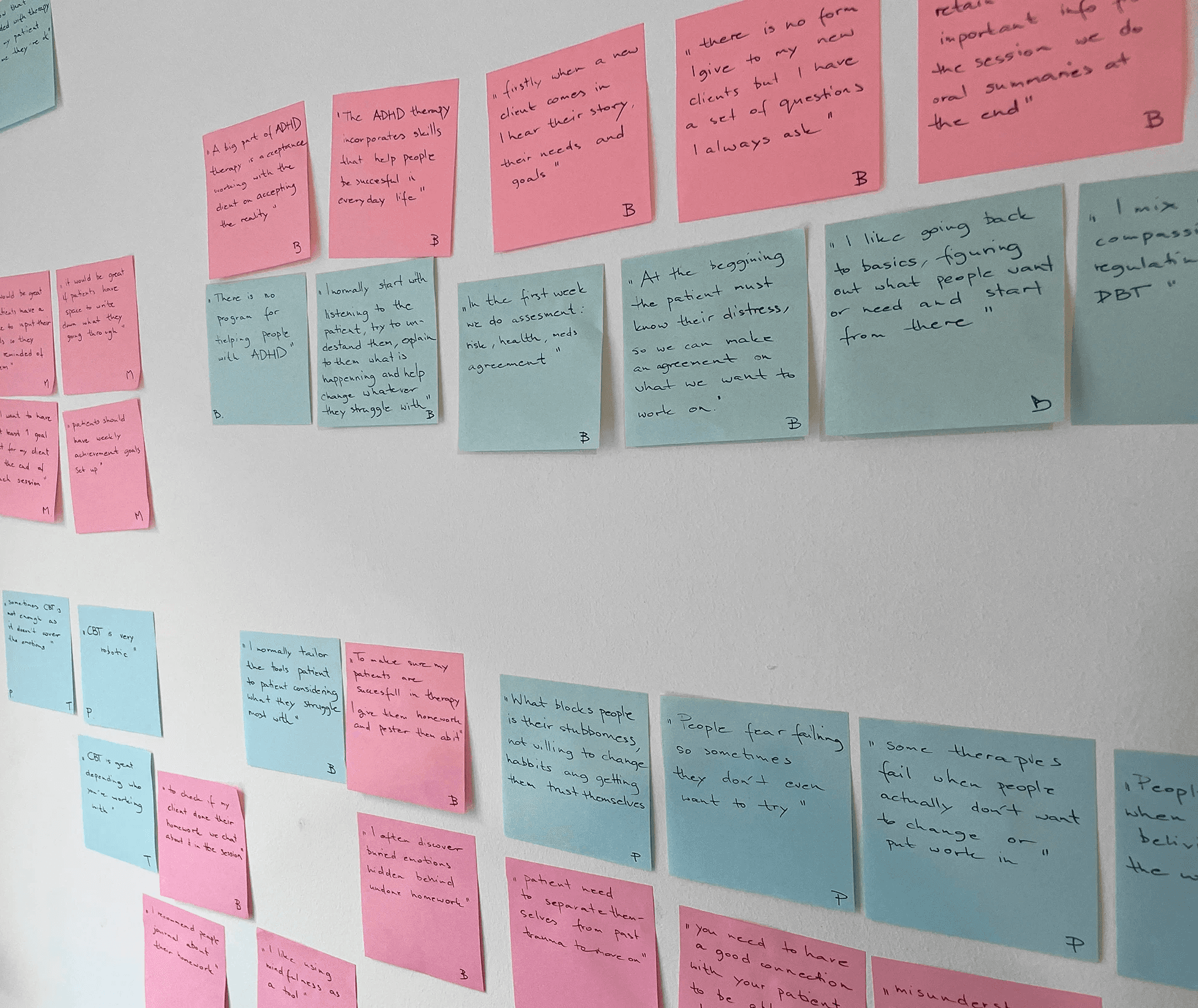 image of post its with reserach insights 