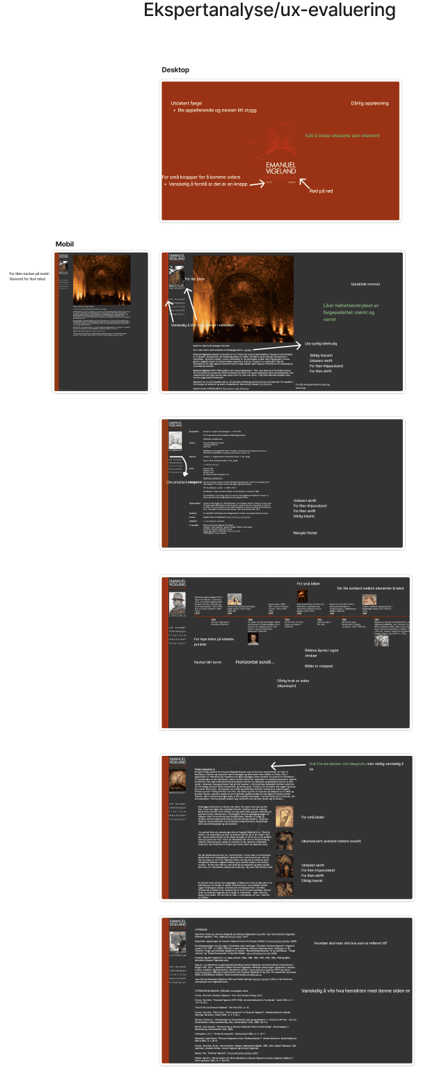 Ekspertanalyse av Emanuel Vigeland Museumets nettside