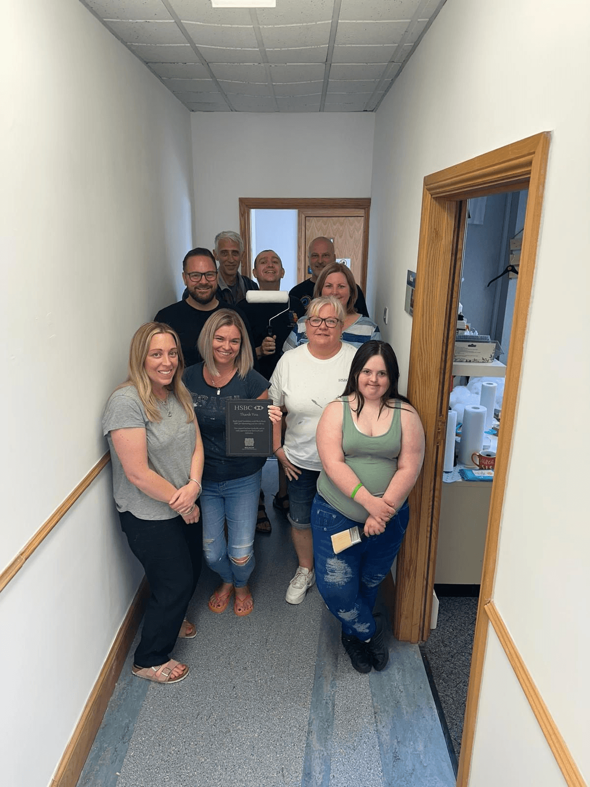 Two men greeting with hand