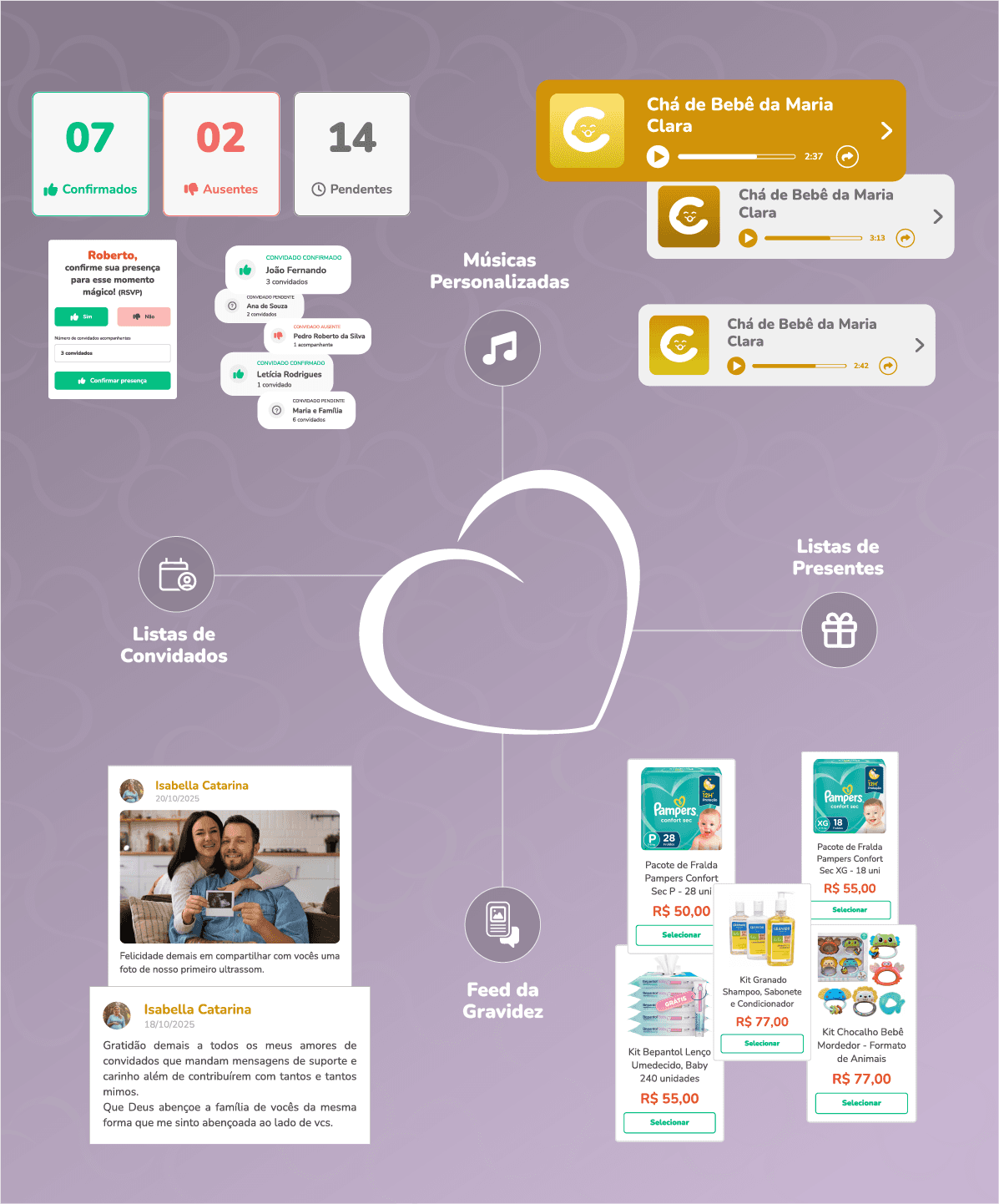 Mamãe grávida mostrando as informações sobre o Blog do Chá.