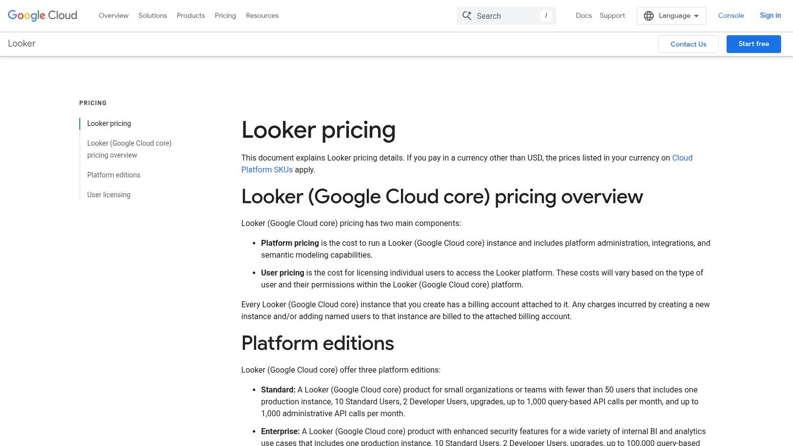 Google Cloud Looker (Looker core)
