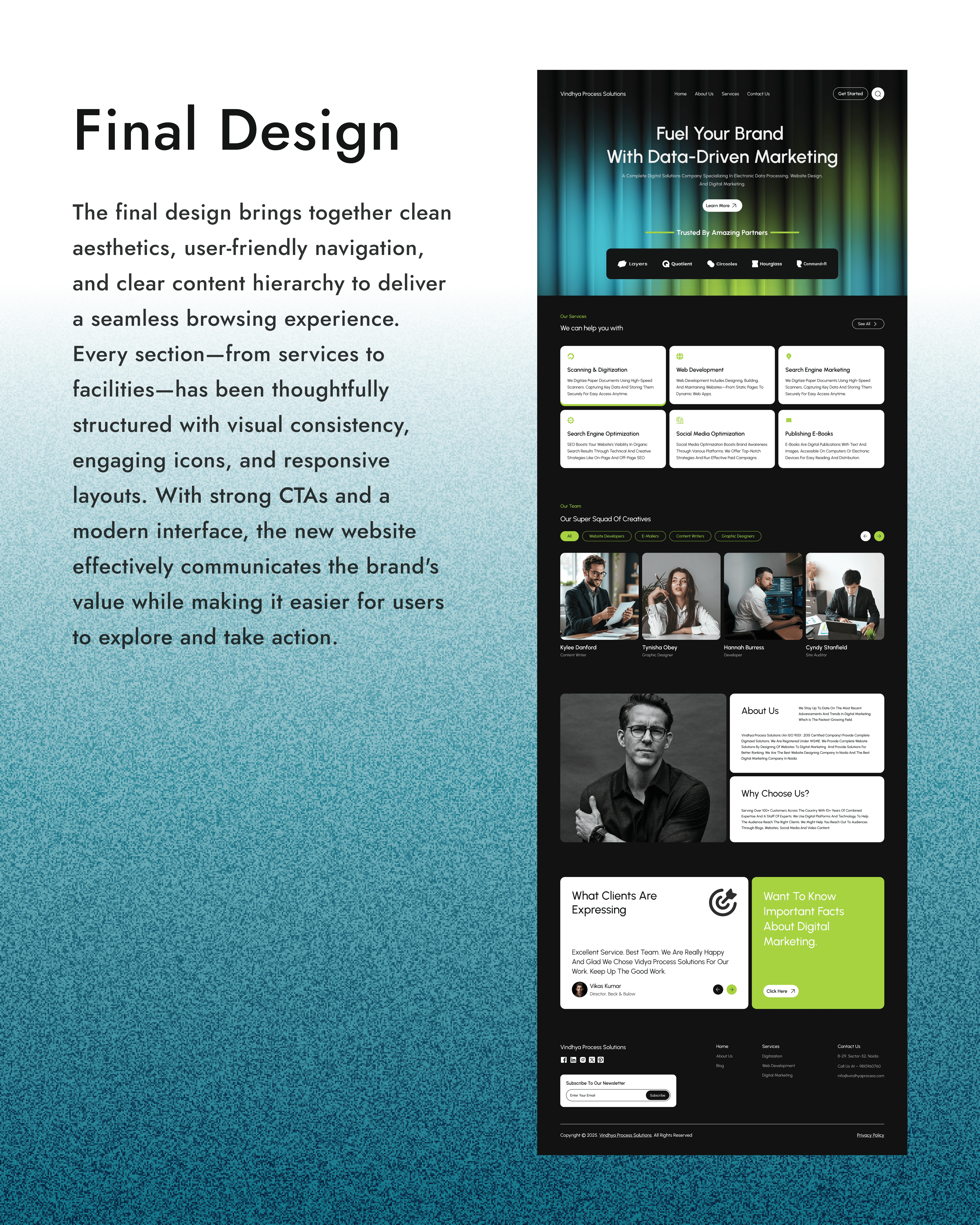 Vindhya Process Solution website improvments