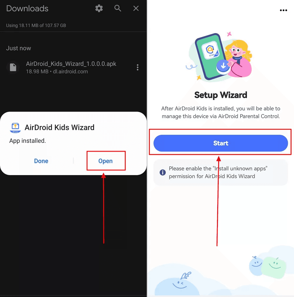 Install AirDroid Kids Wizard