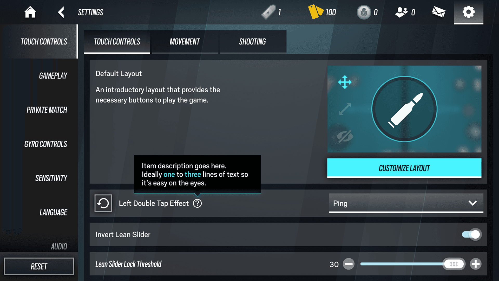 Rainbow Six Mobile — Settings