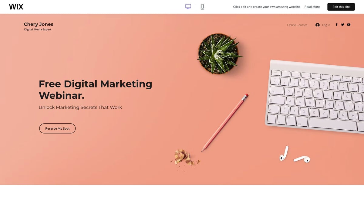 7 Stunning One Page Template Picks for 2026 Websites - Wix – Webinar Landing Page