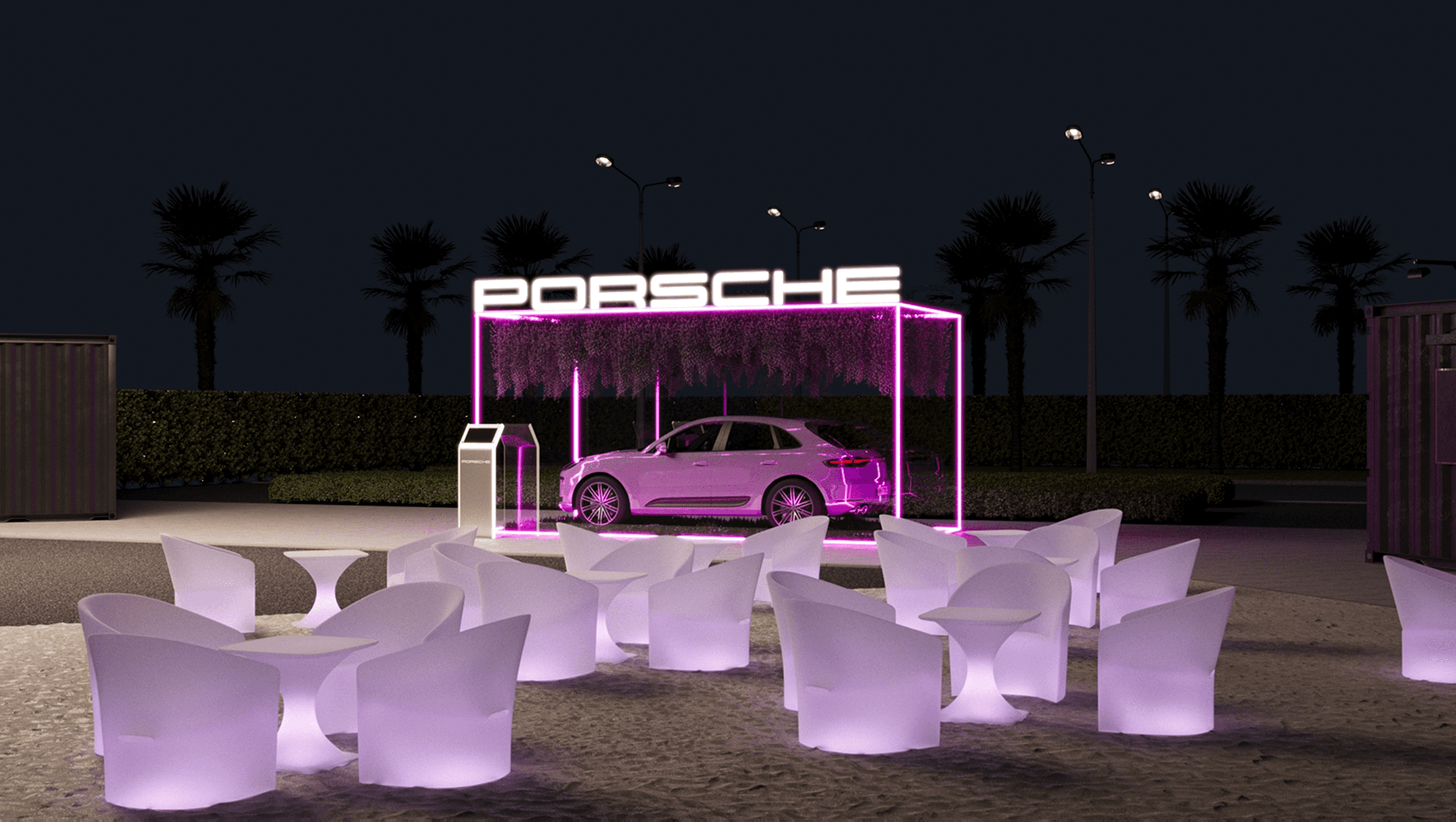First Porsche roadside pop-up zone visual created by our team as part of the brand activation series