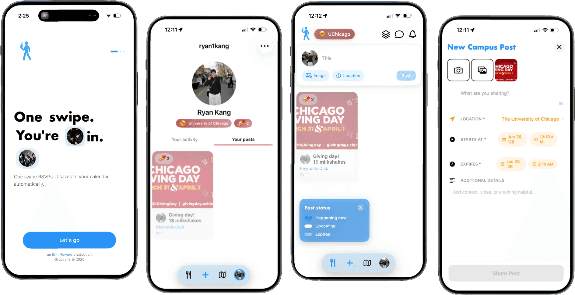 Grapevne app screens cutout