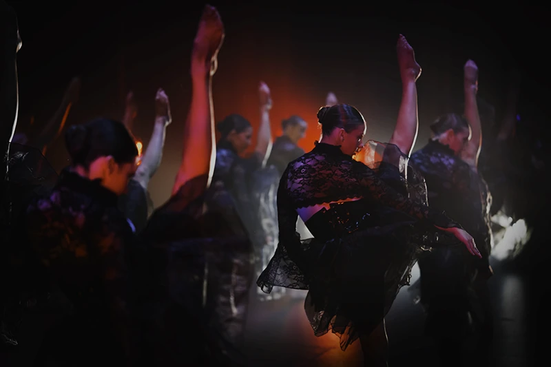 Senior students mid performance duriing the opening of the concert