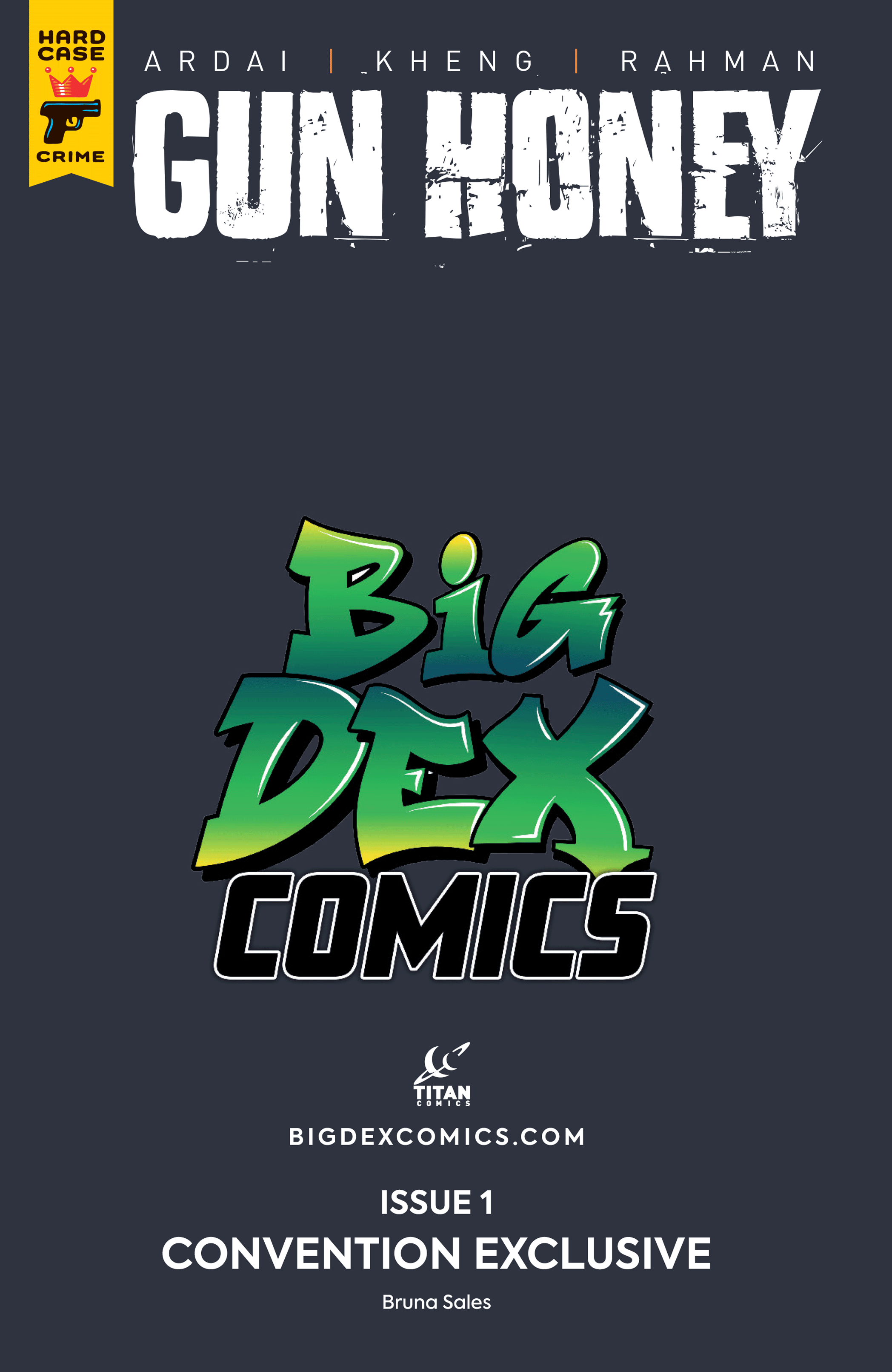 Gun Honey #1 BRUNA SALES Big Dex Comics Exclusive Virgin Variant back cover design.