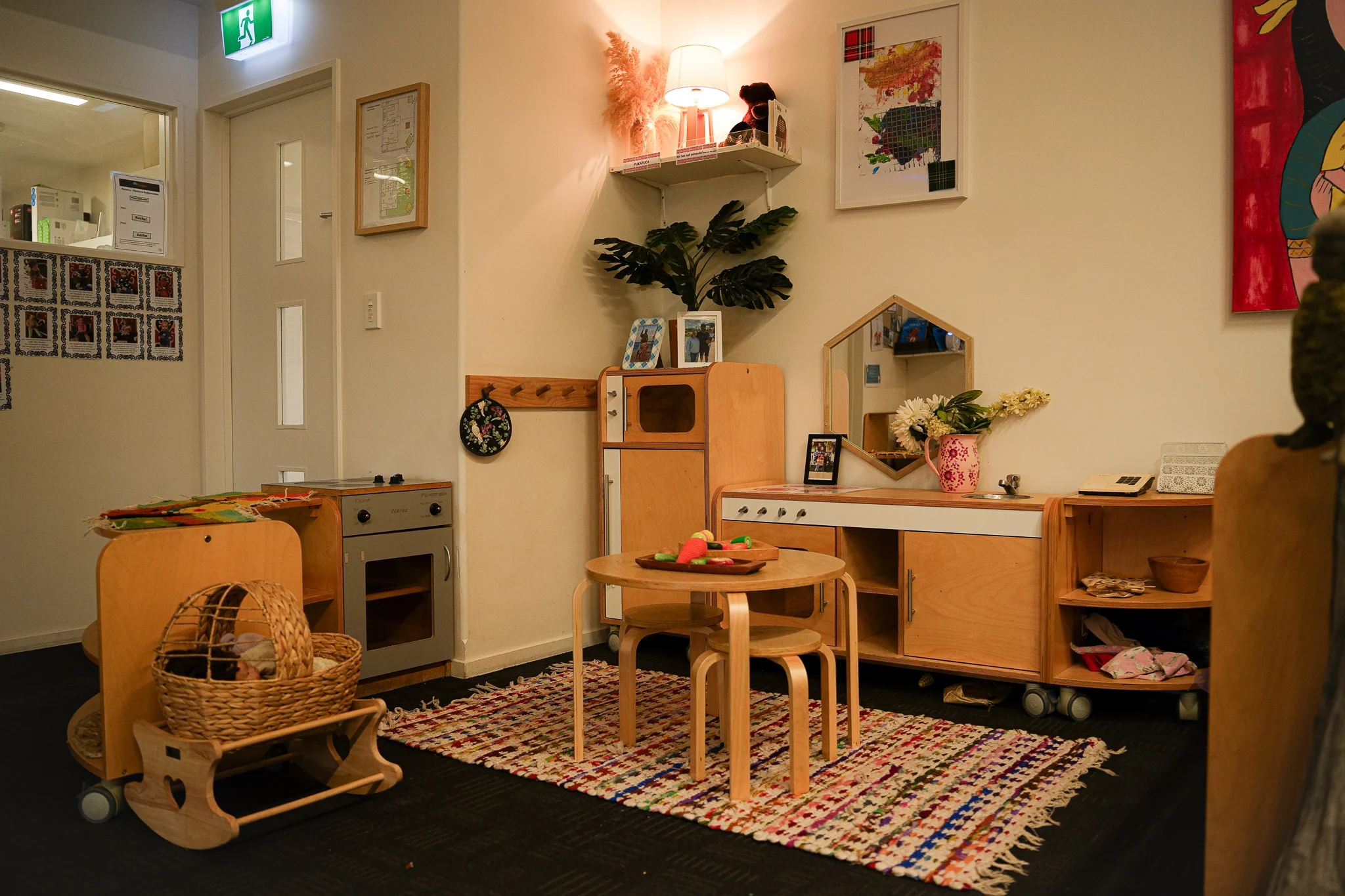 A young child exploring the outdoor environment during playtime.