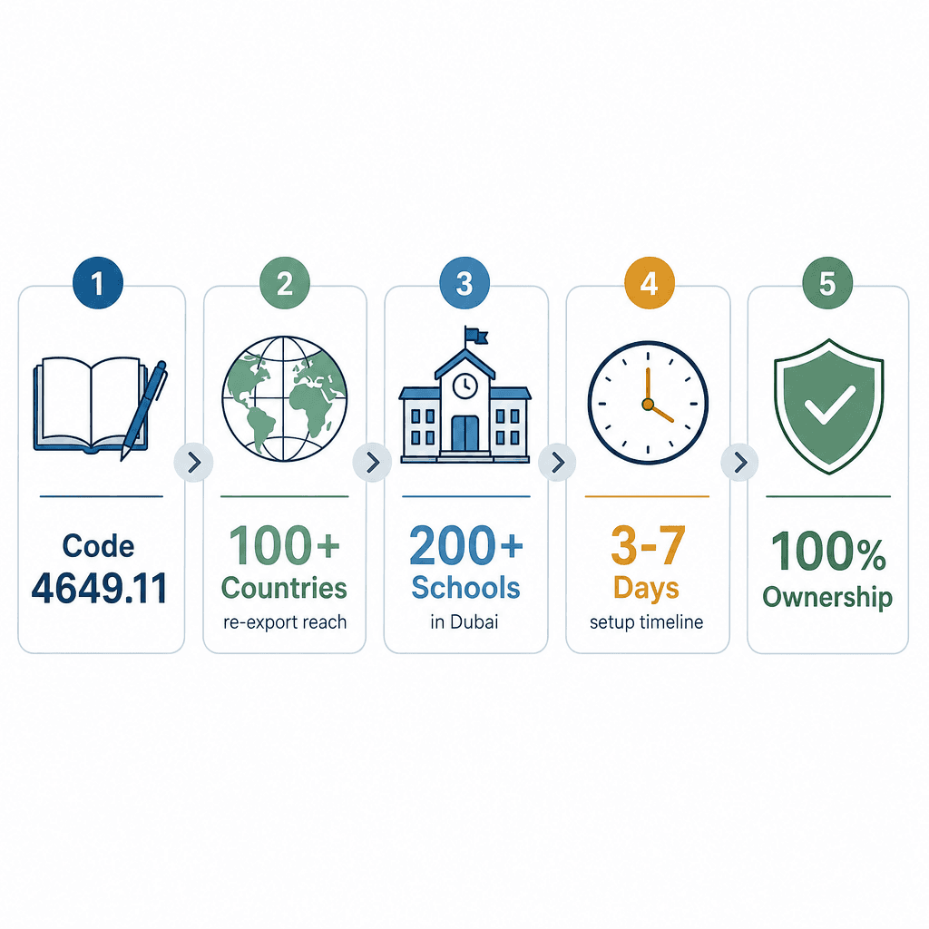Infographic: Stationery Books & Magazines Wholesale Trading License in Dubai