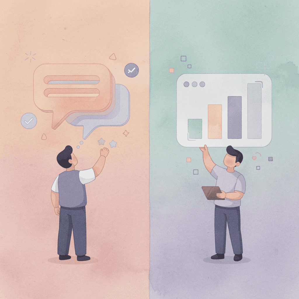Split scene showing messy dissolution process versus organized step-by-step approach