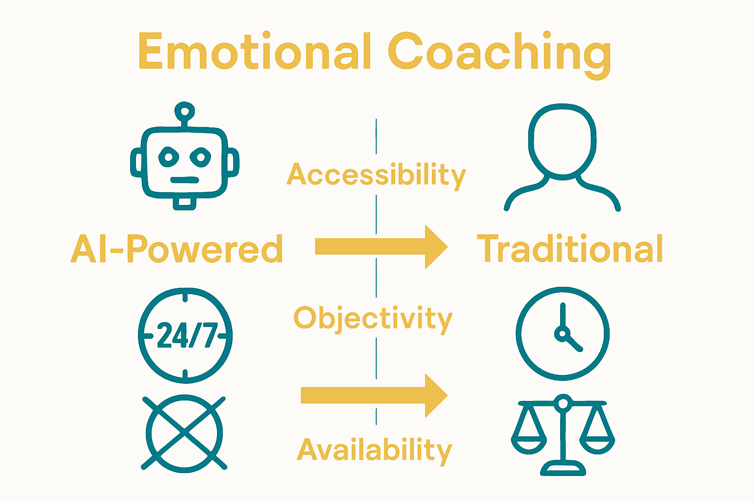 Infographic comparing AI and human coaching