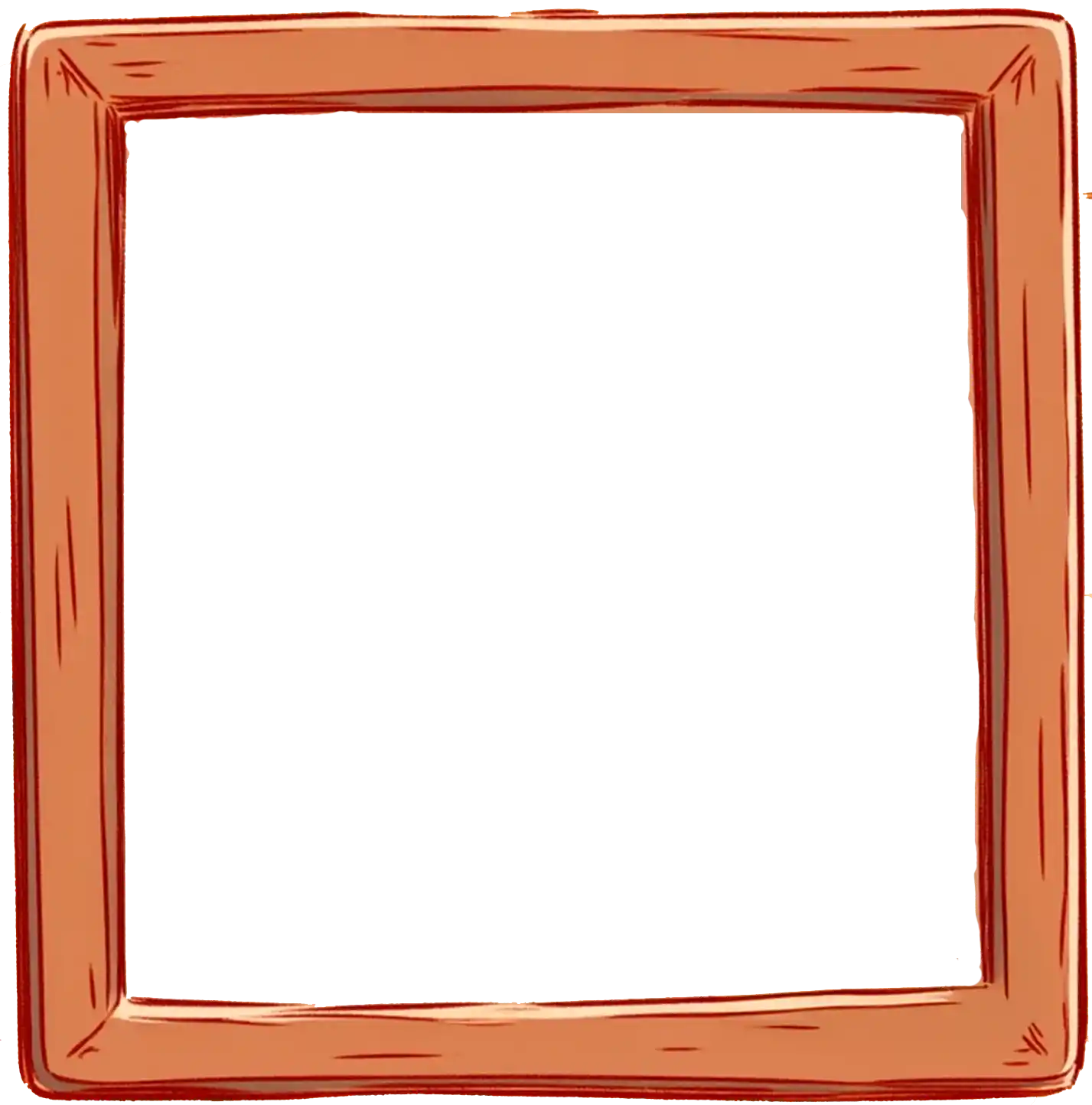 Orange wooden picture frame