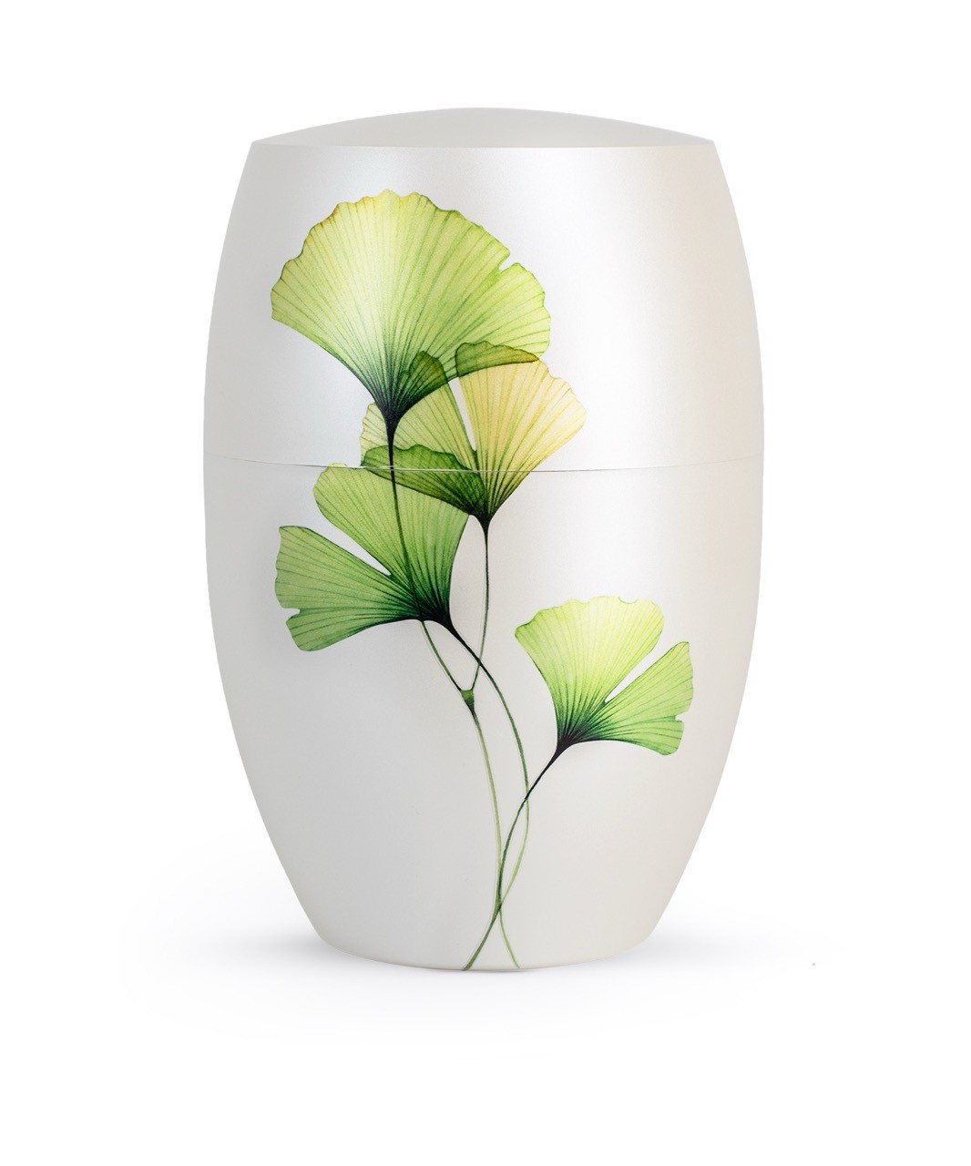 Urne 8624: Edition Florique, Perlmutt-Mattweiss, Ginkgo