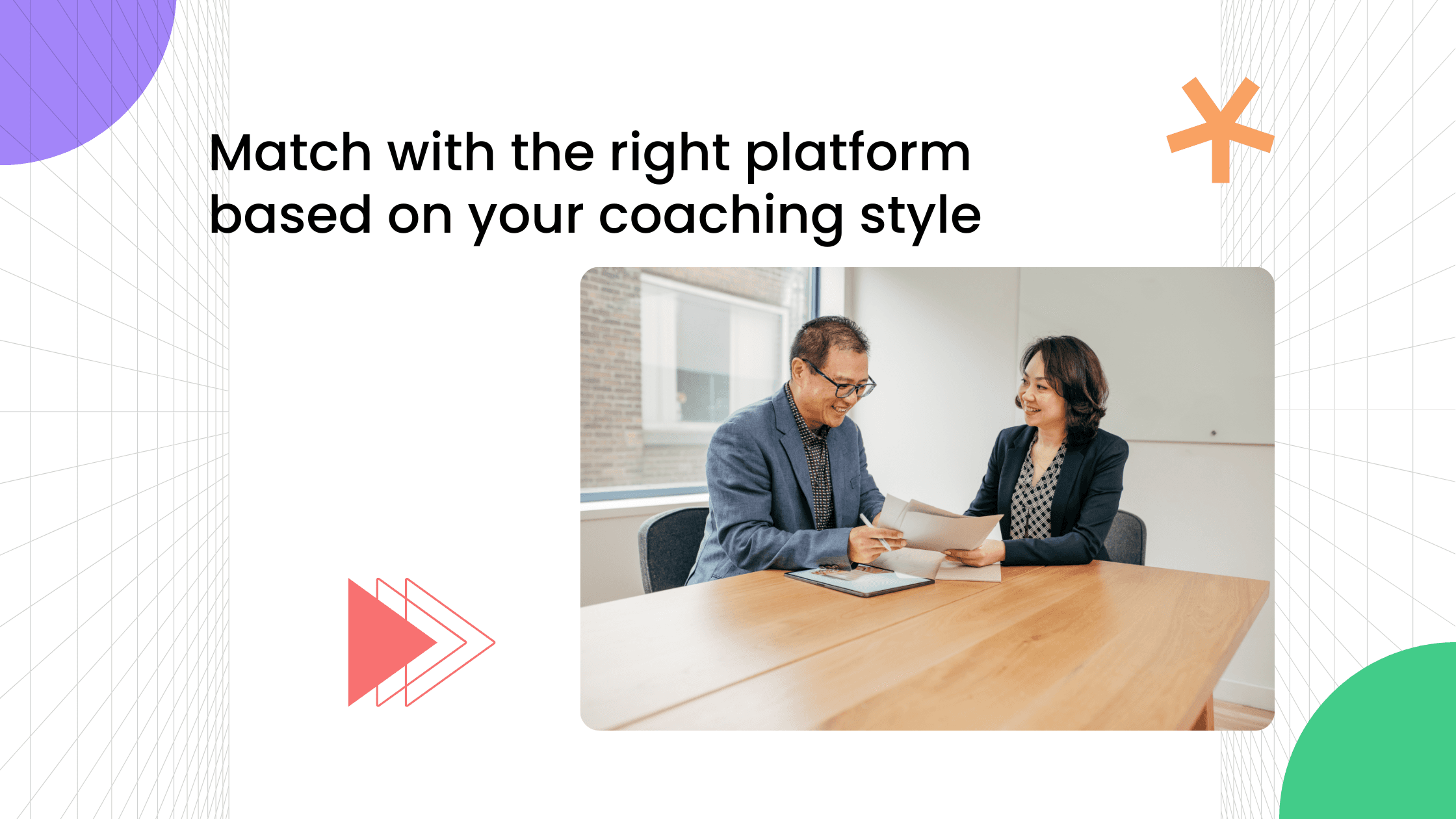 Coach consulting with a client to choose a coaching platform aligned with their coaching style and business model