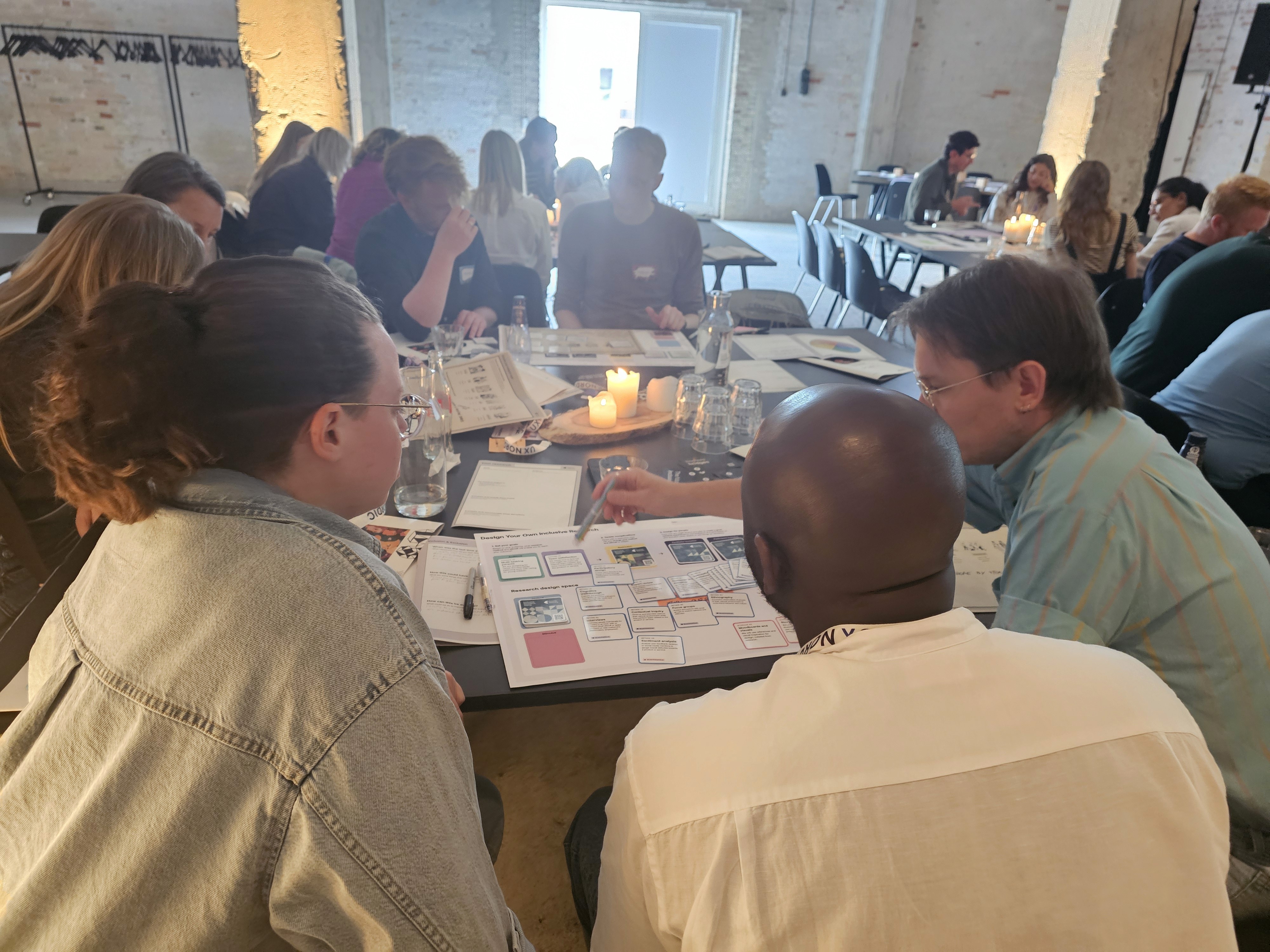 Participants discussing their research plan when playing the game