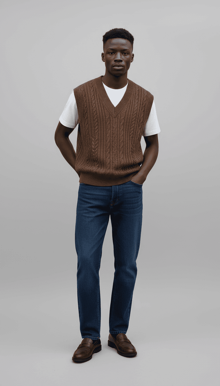 Brown Knitted Vest