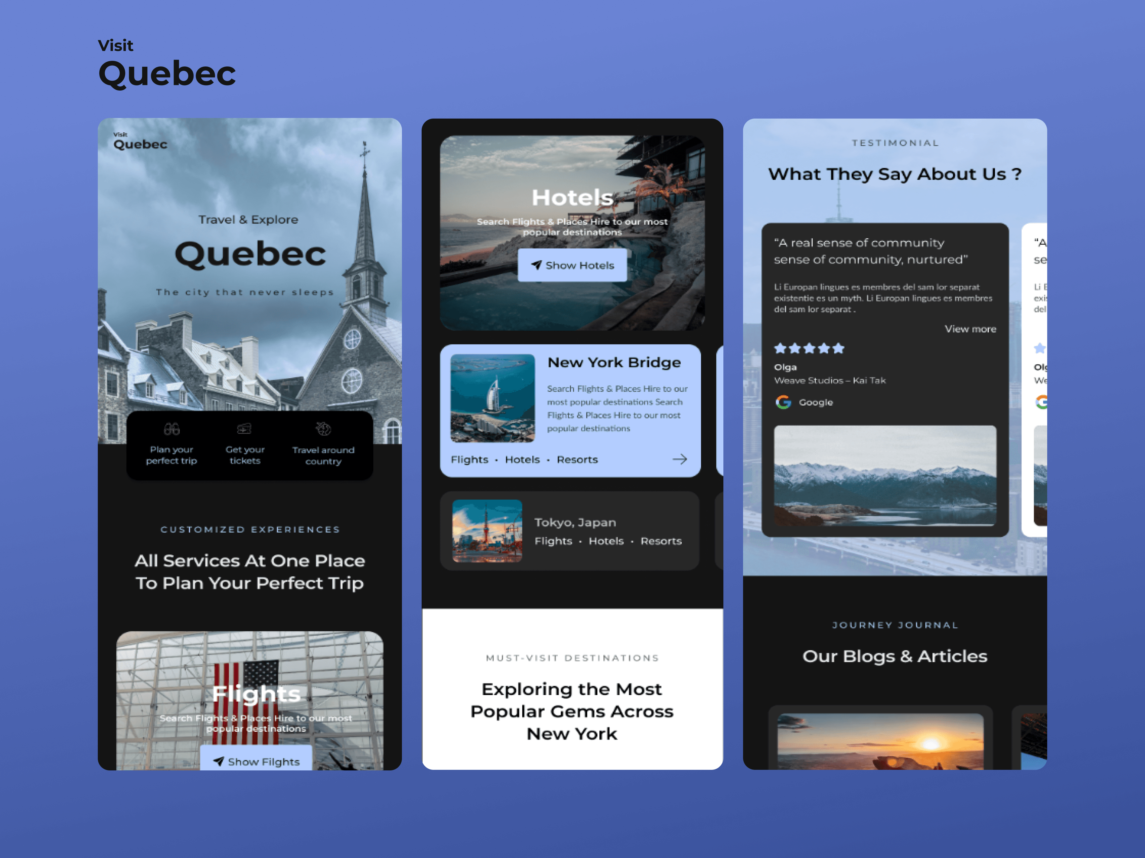 Visit quebec responsive mockup