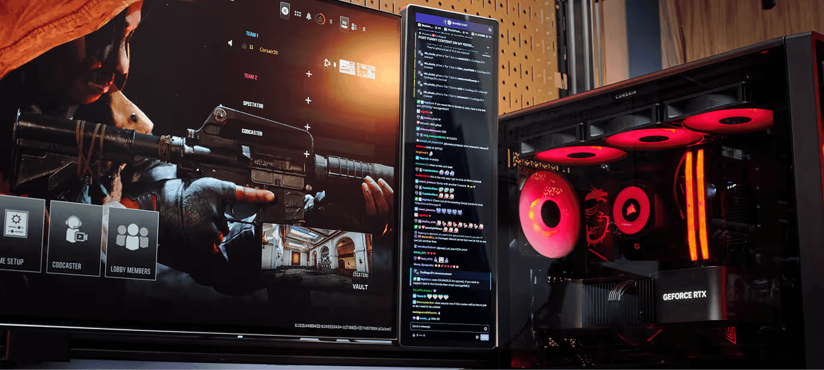 CORSAIR XENEON EDGE used as a streaming companion display