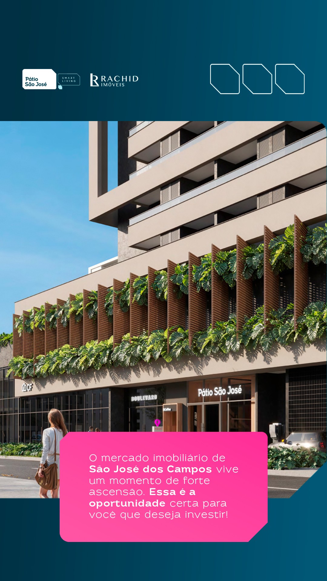 Curved modern skyscraper against a clear blue sky.