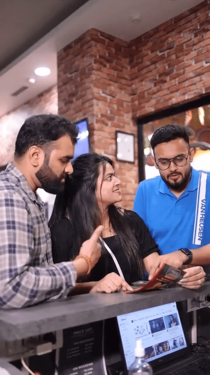 Anubhavi and friends at the reception of The Hidden Hour escape room games