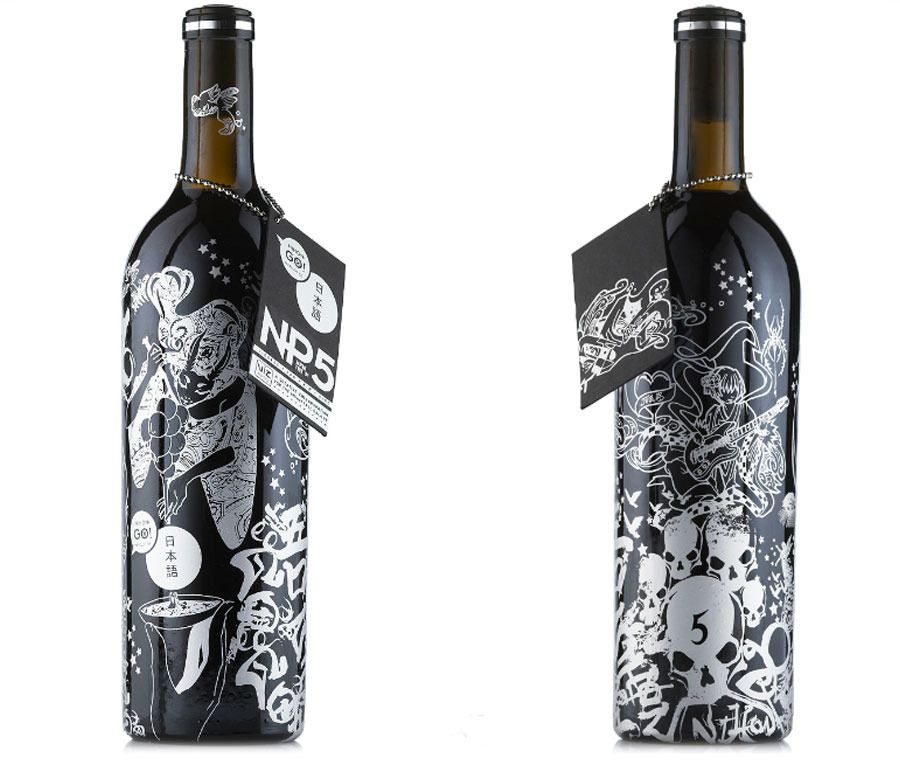 illustrated wine bottle