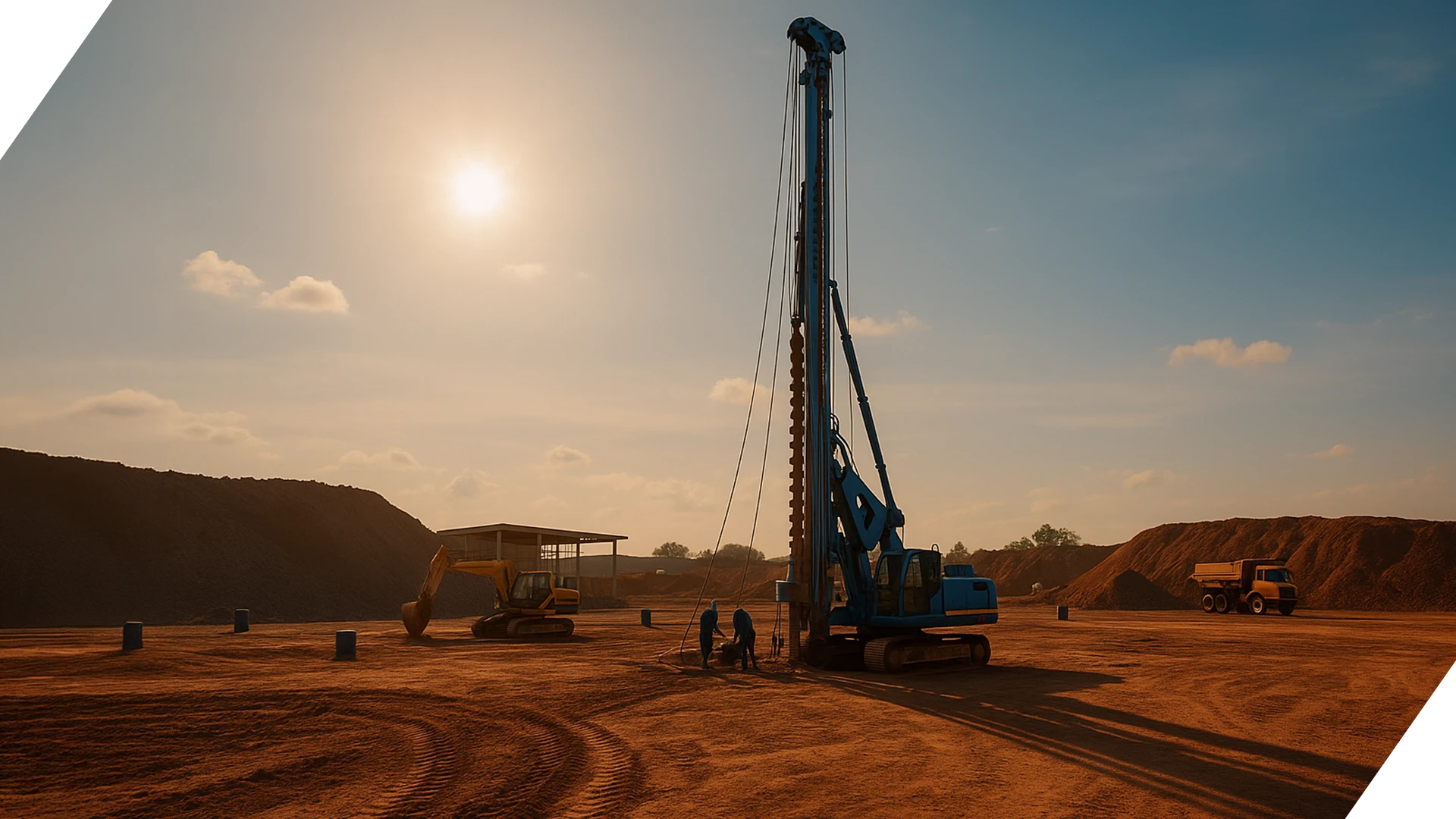 imagem de uma hélice contínua de grande diâmetro para estacas profundas