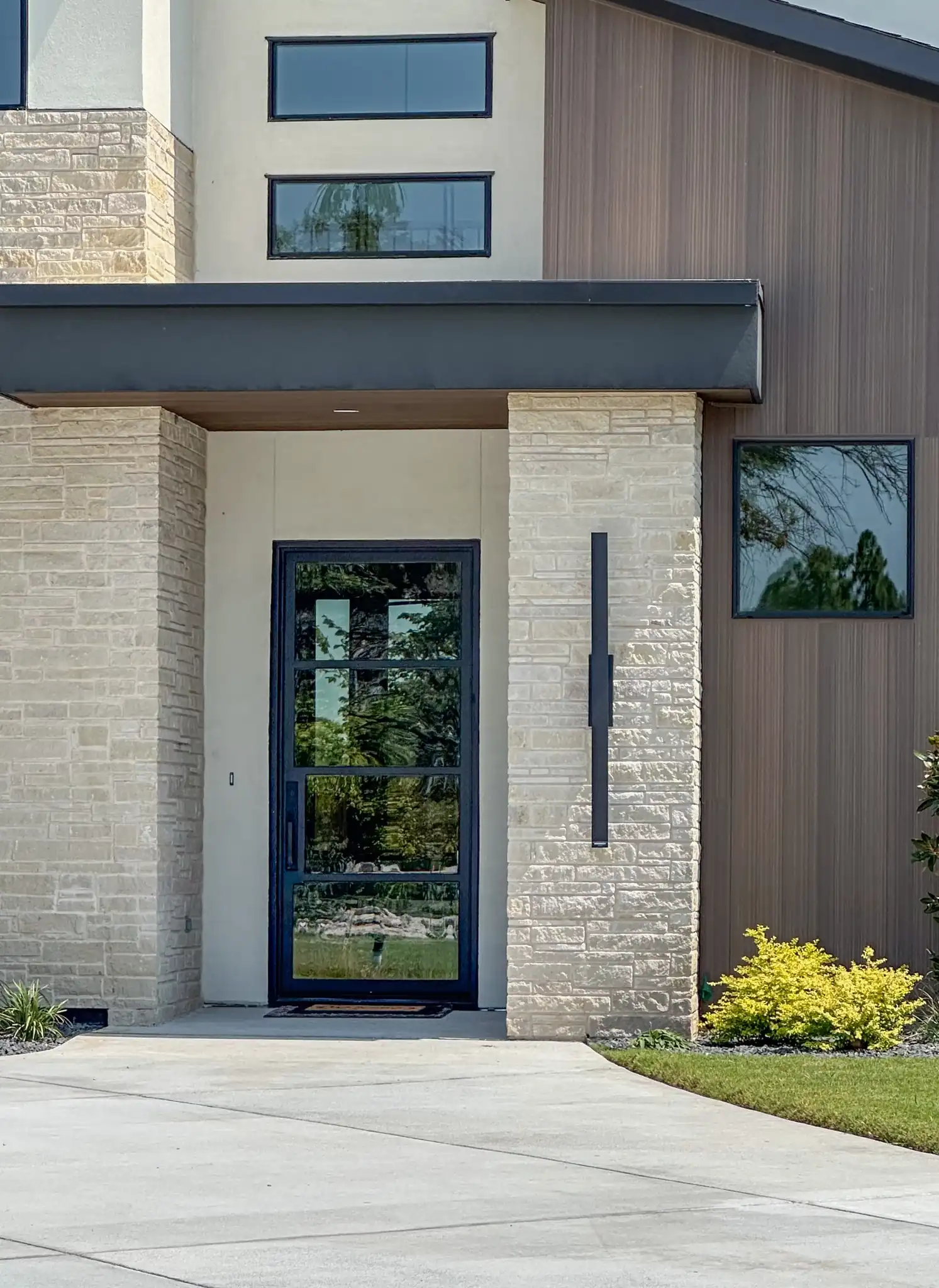 4 lite single low profile iron door by M2 Metals Iron Doors DFW