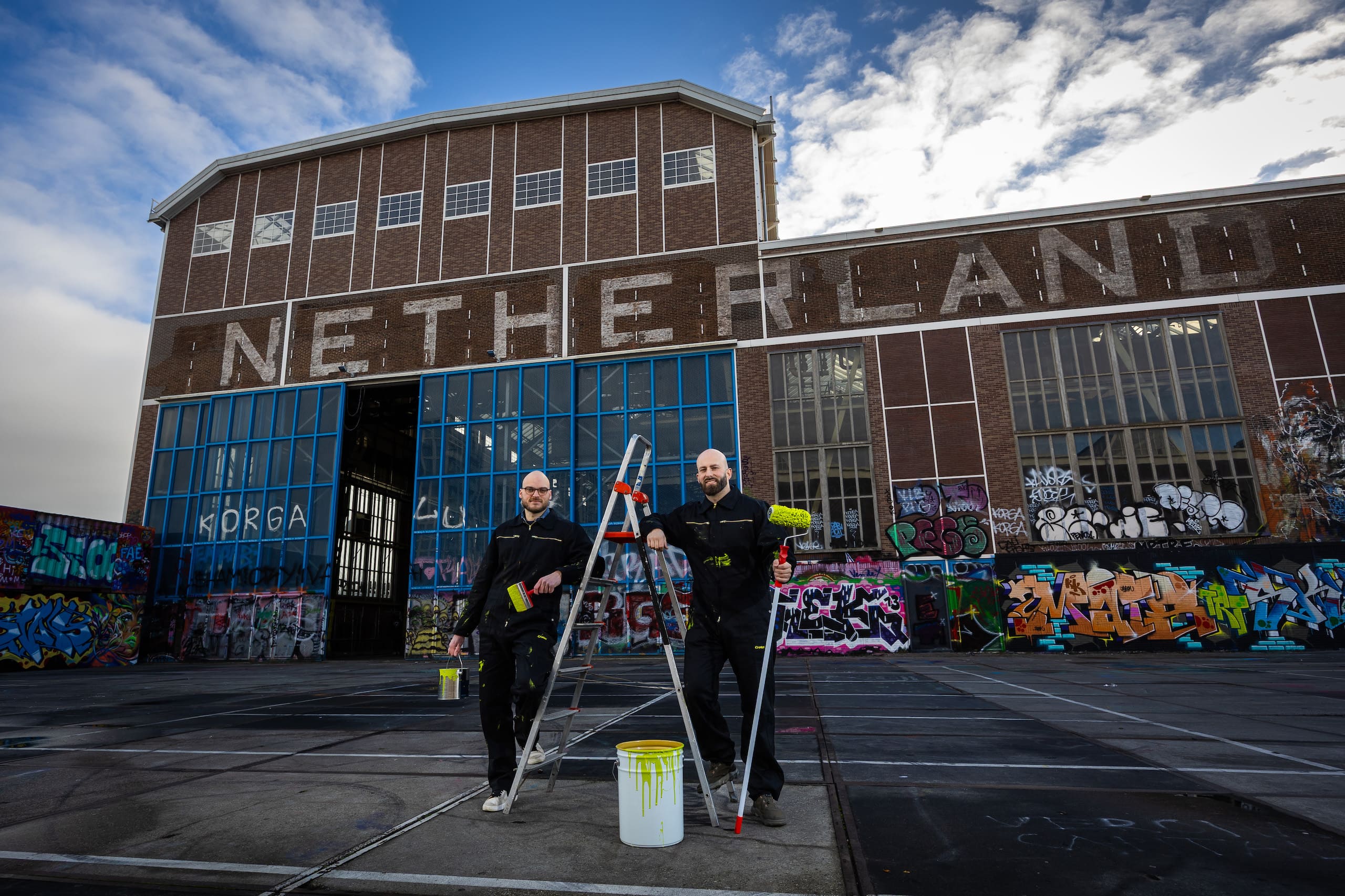 Founders of Blaudruck in front of an old fabrique