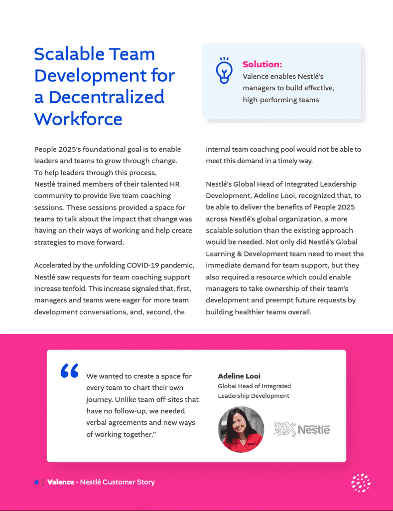 Freelance case study design for HR SaaS firm - page with quote