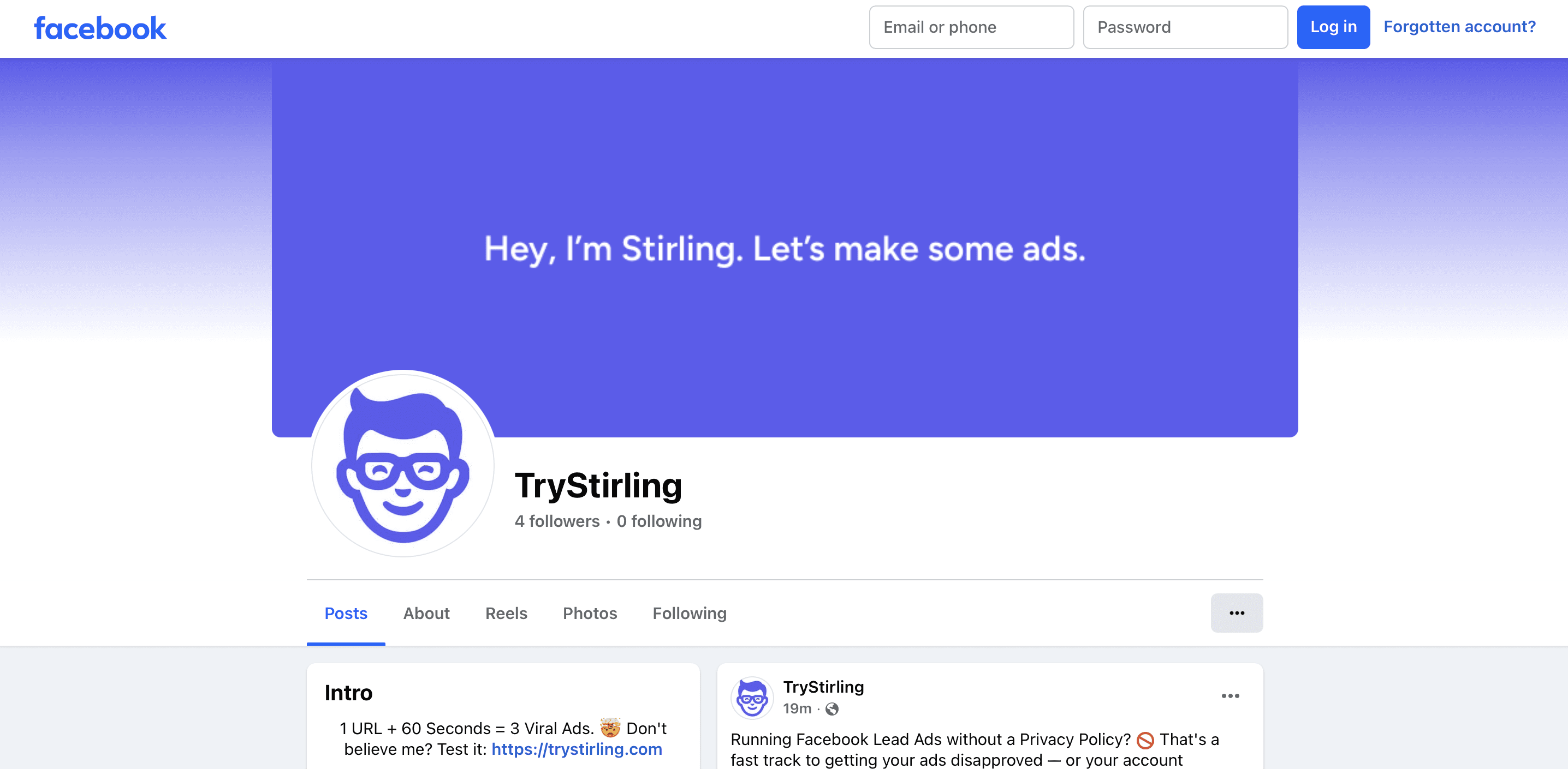 is facebook page required for meta ads