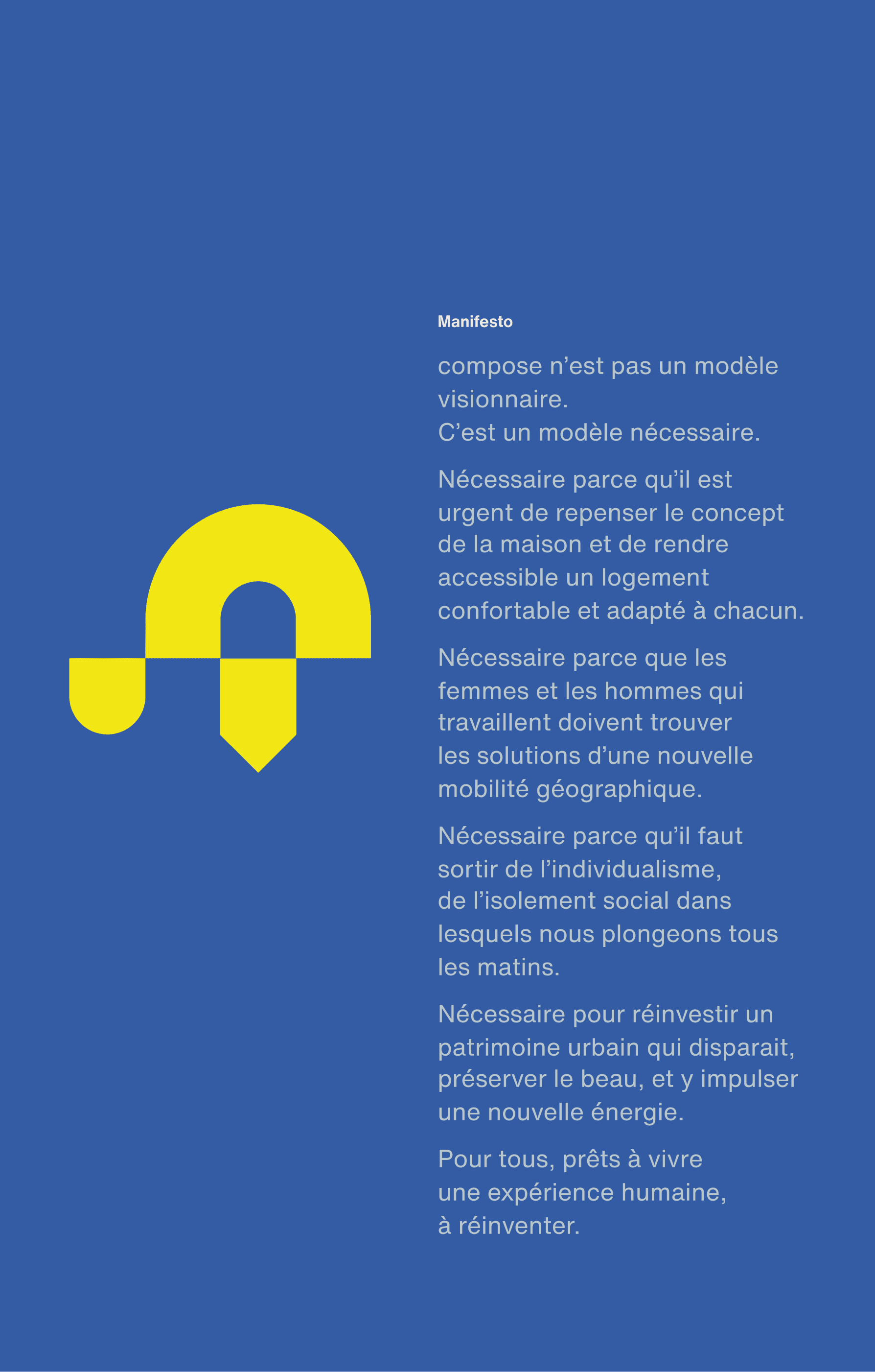 Manifesto poster for Compose explaining why new shared living models are necessary today