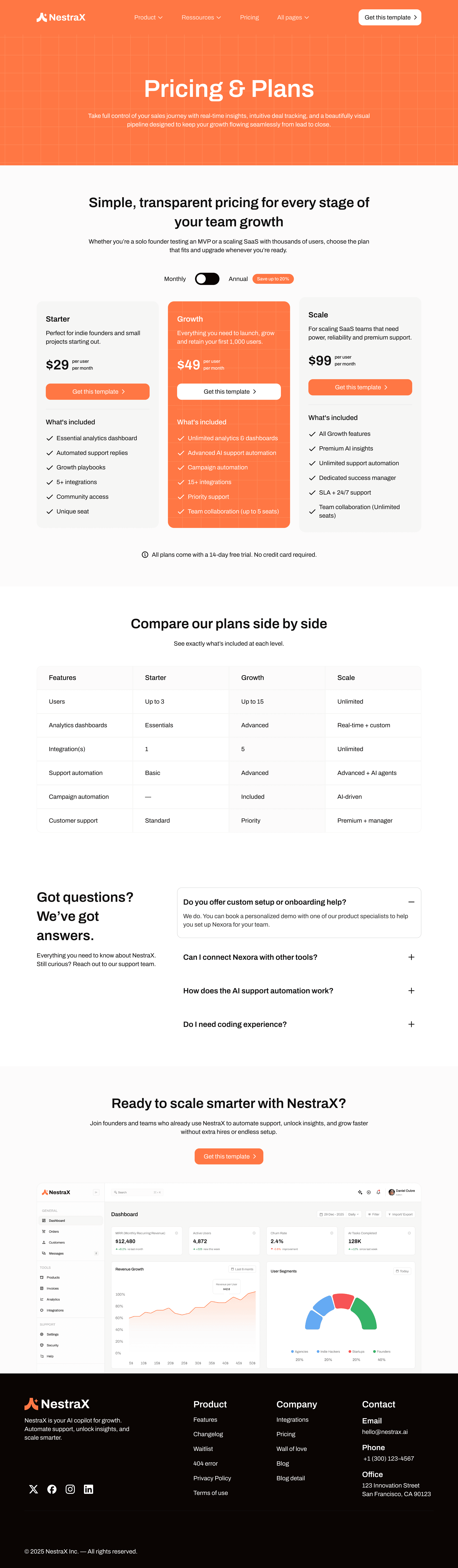 Pricing page