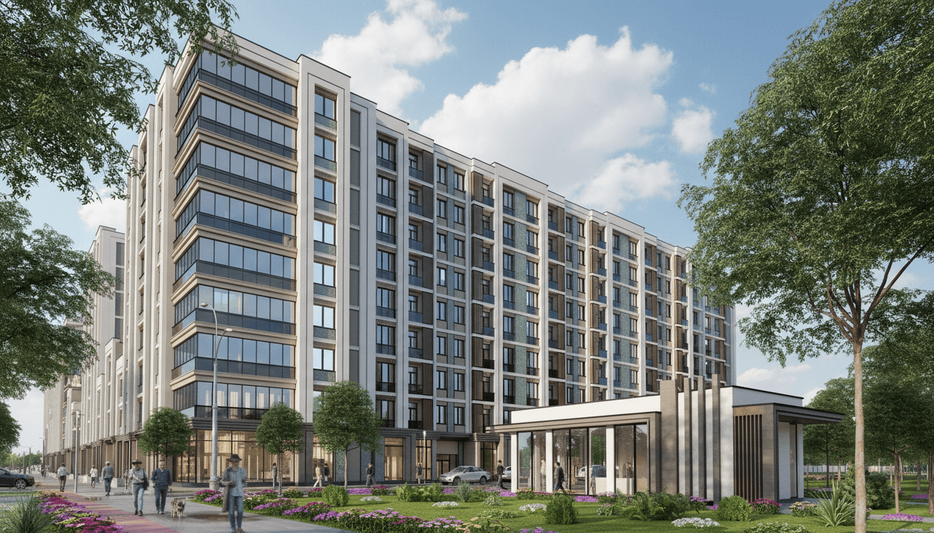 Архитектурный рендер жилого комплекса Chimgan Hills