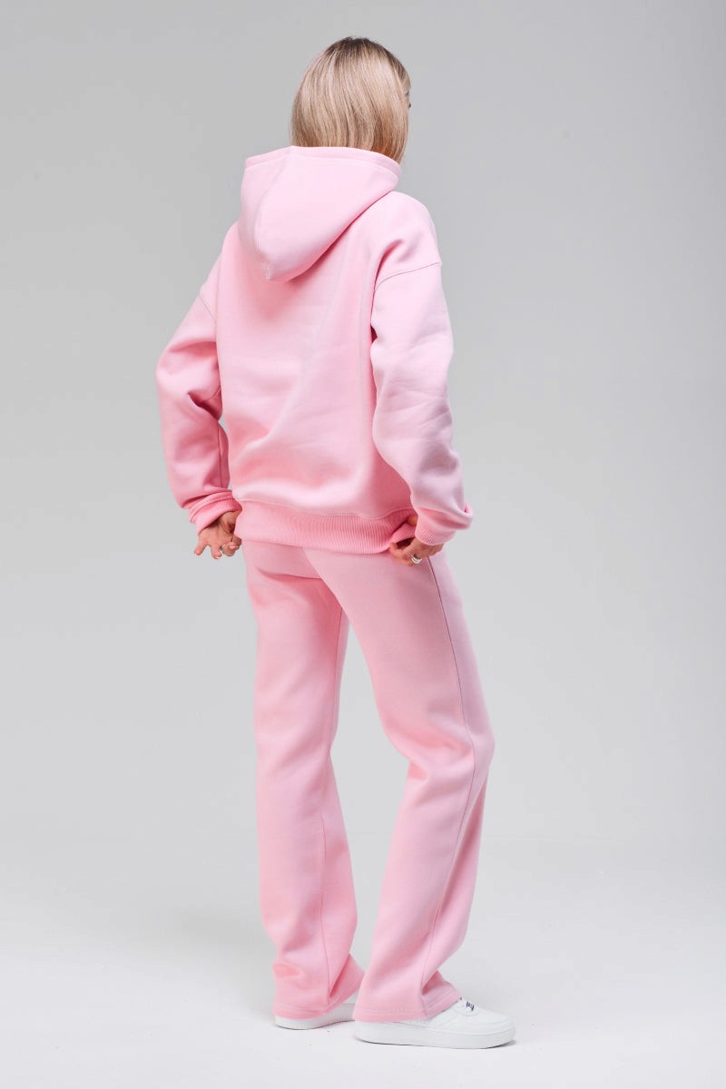 Angled back view, relaxed boxy silhouette