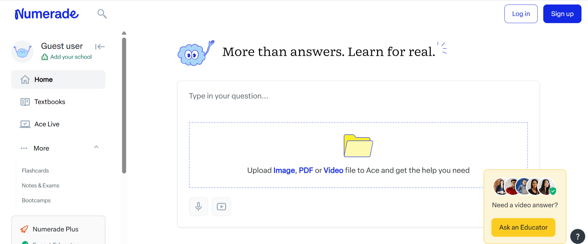 Numerade: one of the sleakest edtech website designs