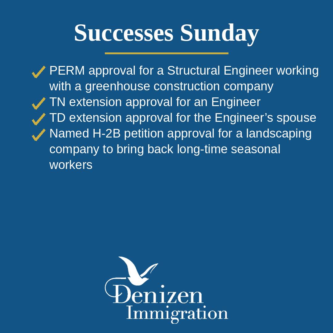 Successes Sunday at Denizen Immigration